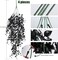 Black Artificial Hanging Plants 4PCS 33in Fake Wall Plant Faux Eucalyptus Leaves Ivy Swag UV Resistant Hang Plastic Greenery Indoor Outdoor Wedding Halloween Porch Garden Home Patio Decor